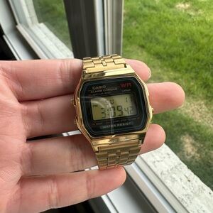 Casio Gold Smartwatch with Retro Digital Display